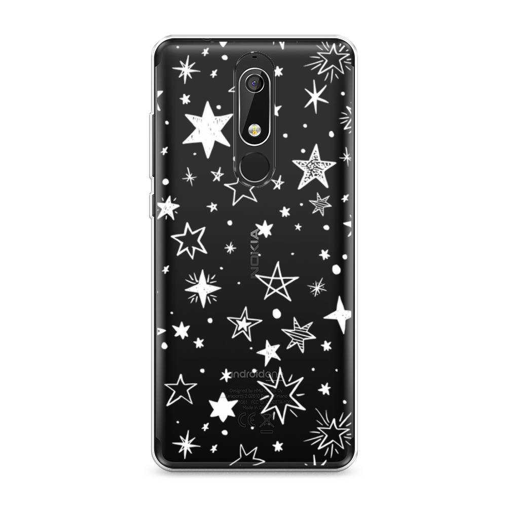 

Чехол Awog "Звездочки графика белая" для Nokia 5.1, 121750-7