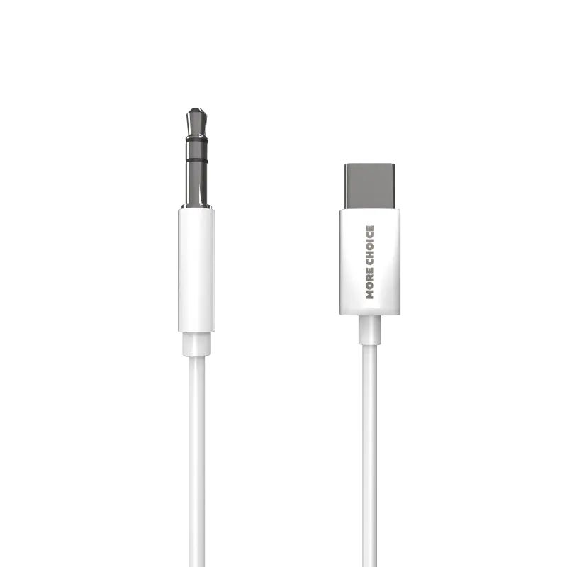 

Акустический кабель More choice AUX 3.5mm Type-C 1м UK22a White, Белый, UK22a