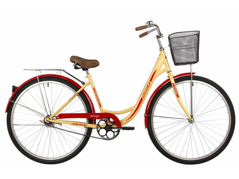 Женский велосипед Foxx Велосипед Женские Vintage 28, год 2022, ростовка 18, цвет Желтый