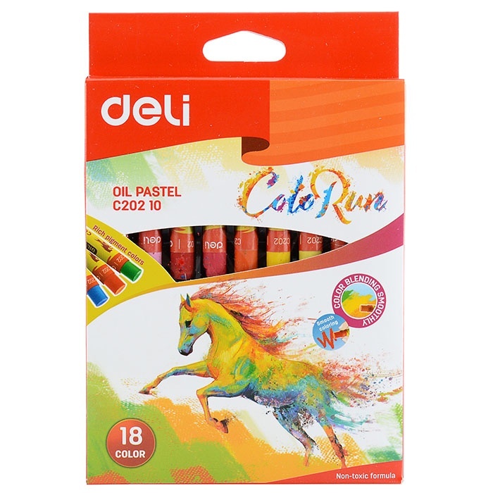 Пастель Deli ColoRun, круглое сечение, 18 цветов