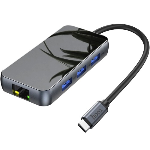 

USB-хаб Hoco HB16 Metal Grey
