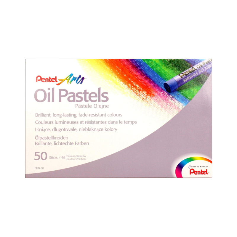 Пастель Pentel Oil Pastels, круглое сечение, 50 цветов