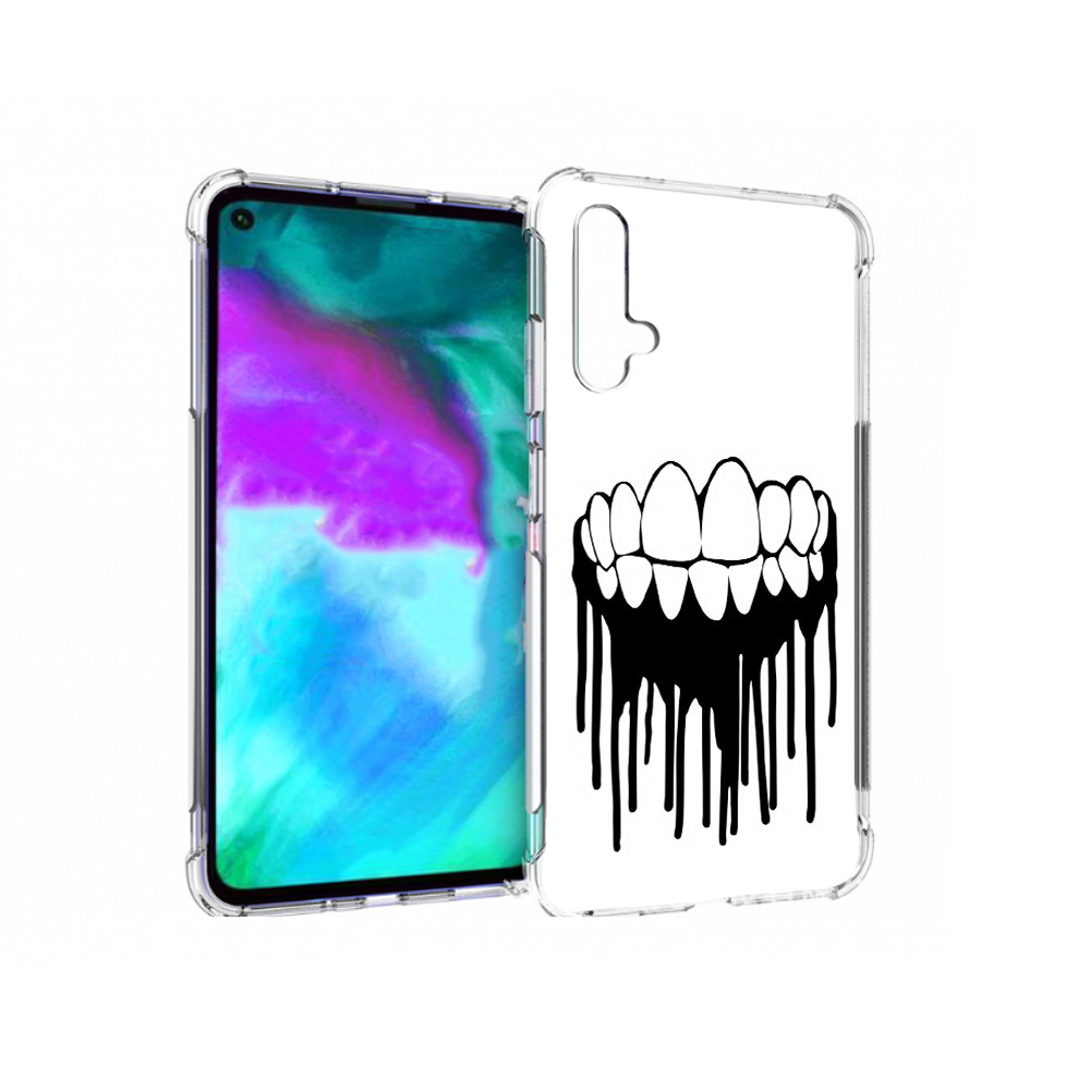 

Чехол бампер MyPads зубы для Huawei nova 5T противоударный, Прозрачный, Tocco