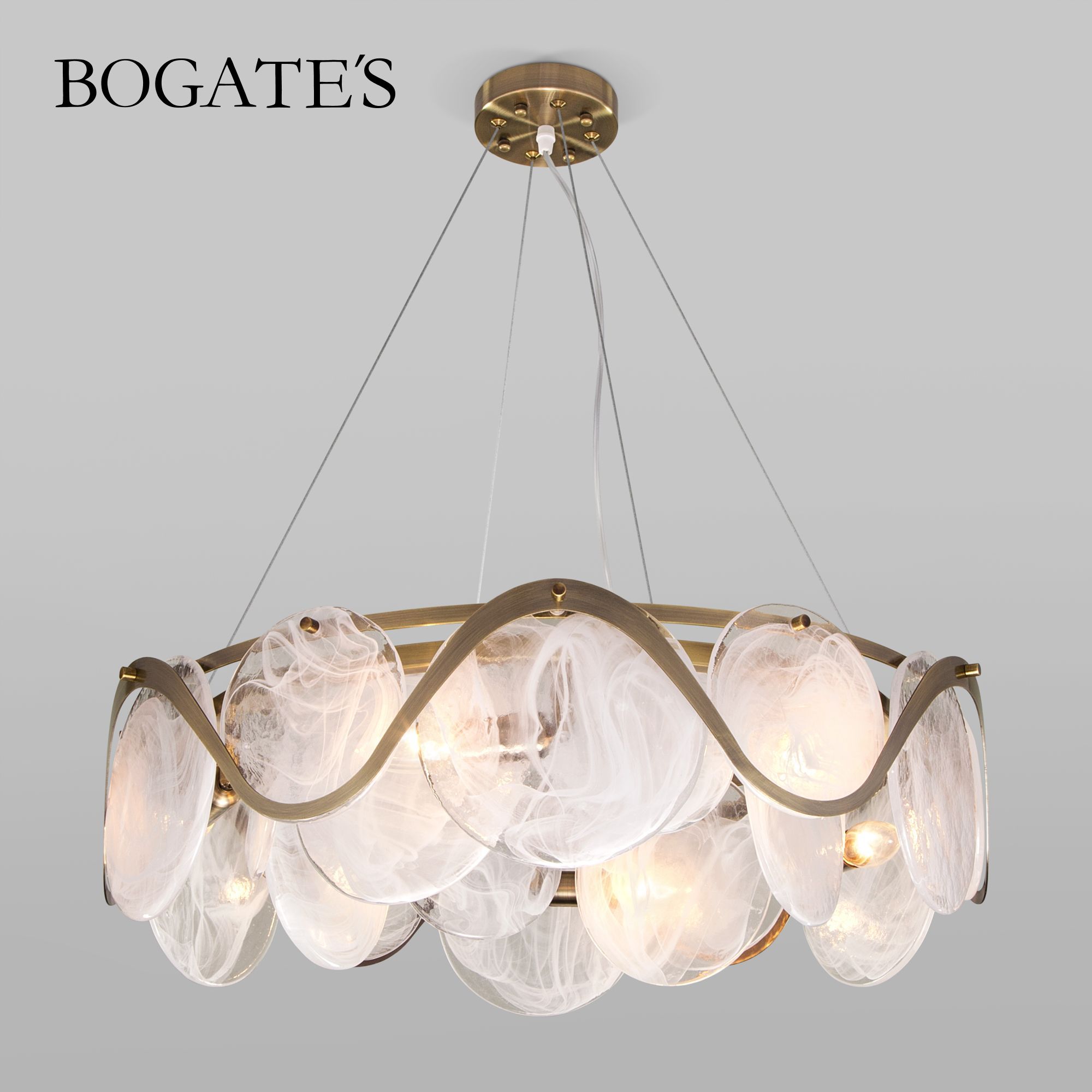 

Умная подвесная люстра Bogate's Galicia 354/6 ант. бронза дымчатое стекло E14 Minimir Home