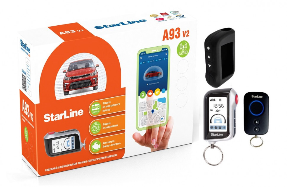 

Автосигнализация StarLine A93 v2 GSM ЖК + силиконовый чехол