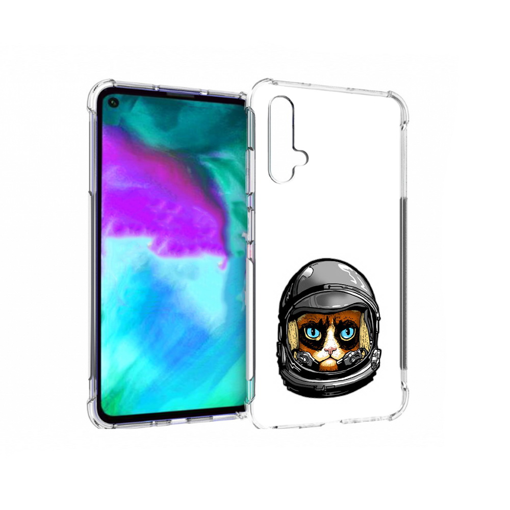 

Чехол бампер MyPads кот космонавт для Huawei nova 5T противоударный, Прозрачный, Tocco