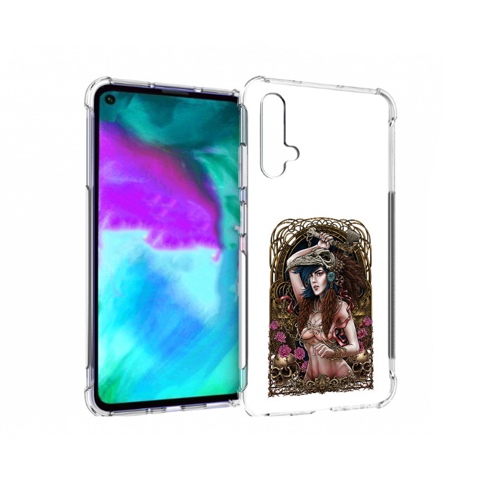 

Чехол бампер MyPads красивая девушка рисунок для Huawei nova 5T, Прозрачный, Tocco
