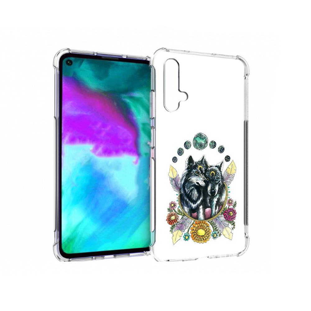 

Чехол бампер MyPads красивые волки абстракция для Huawei nova 5T, Прозрачный, Tocco