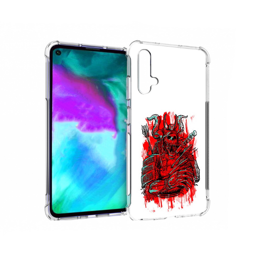 

Чехол бампер MyPads красный скелет воин для Huawei nova 5T проти, Прозрачный, Tocco