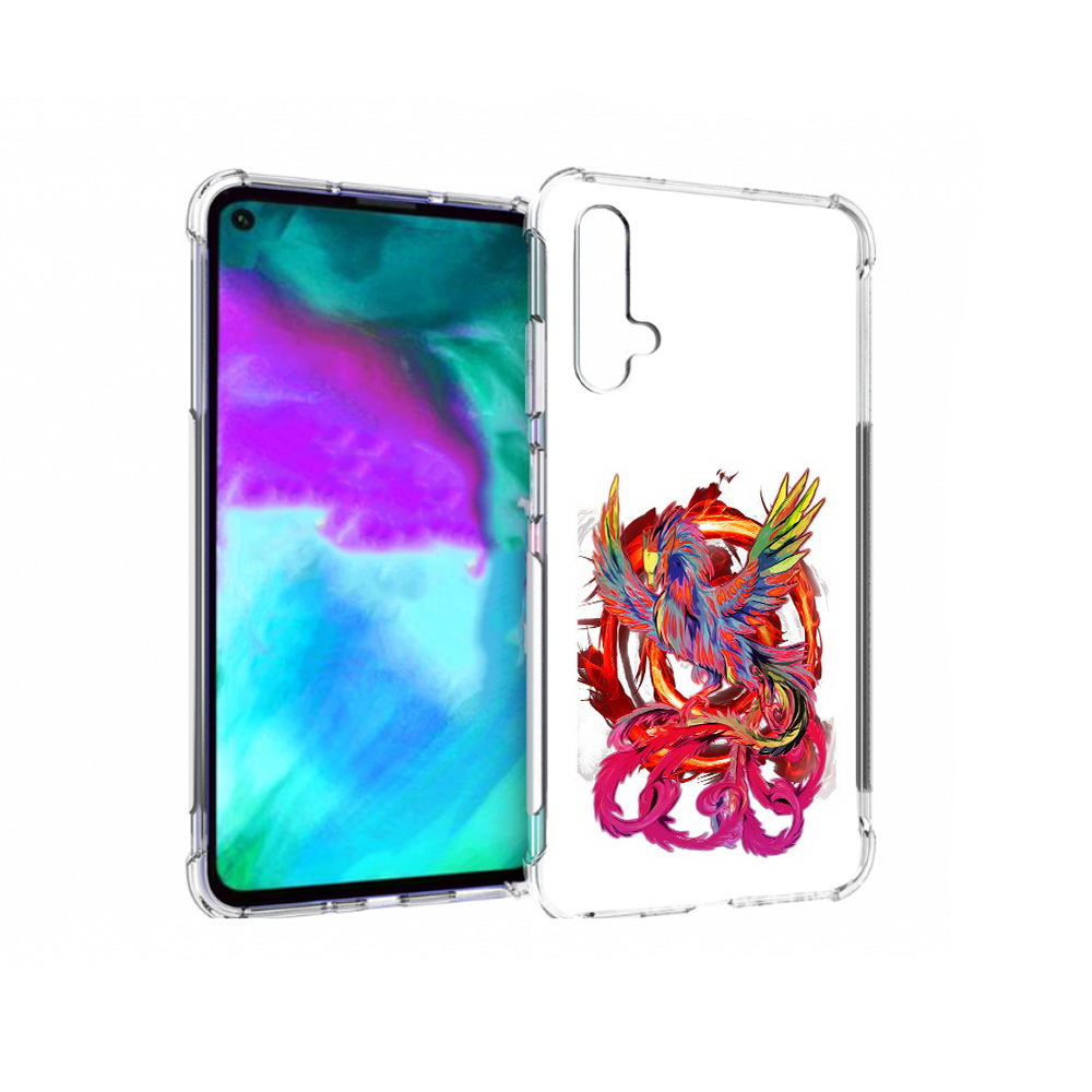 

Чехол бампер MyPads красочный феникс для Huawei nova 5T противоу, Прозрачный, Tocco