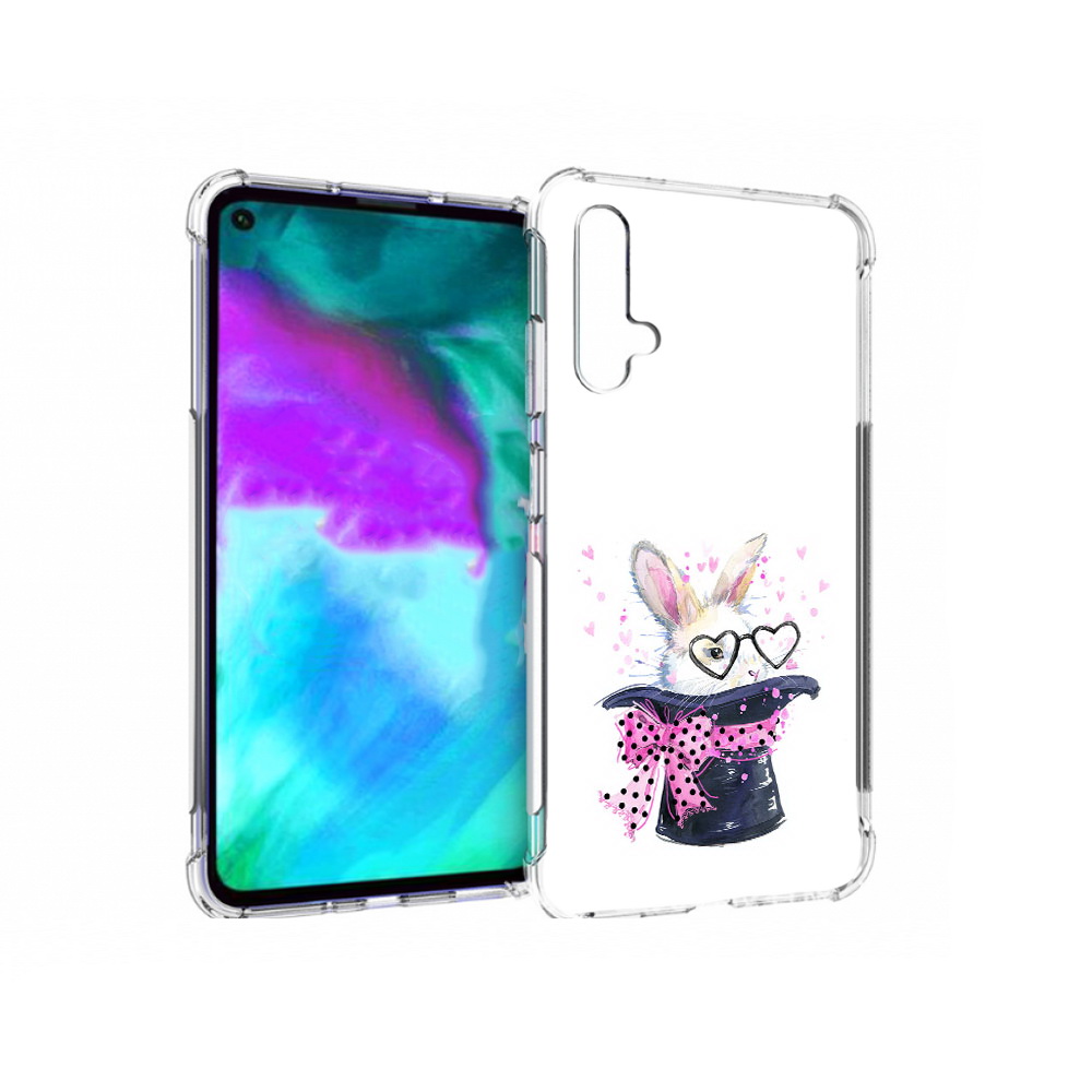 Чехол бампер MyPads кролик в шляпе для Huawei nova 5T противоуда