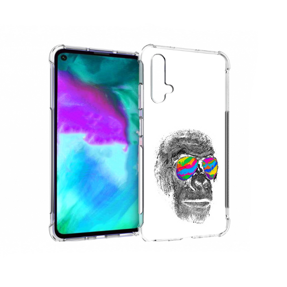

Чехол бампер MyPads крутая обезьяна в очках для Huawei nova 5T п, Прозрачный, Tocco