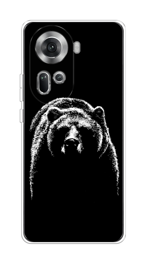 

Чехол на Oppo Reno 11 (Global) "Медведь в ночи", Белый;черный, 2515850-1