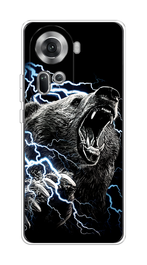 

Чехол на Oppo Reno 11 (Global) "Гроза и медведь", Черный;серый;серебристый, 2515850-1