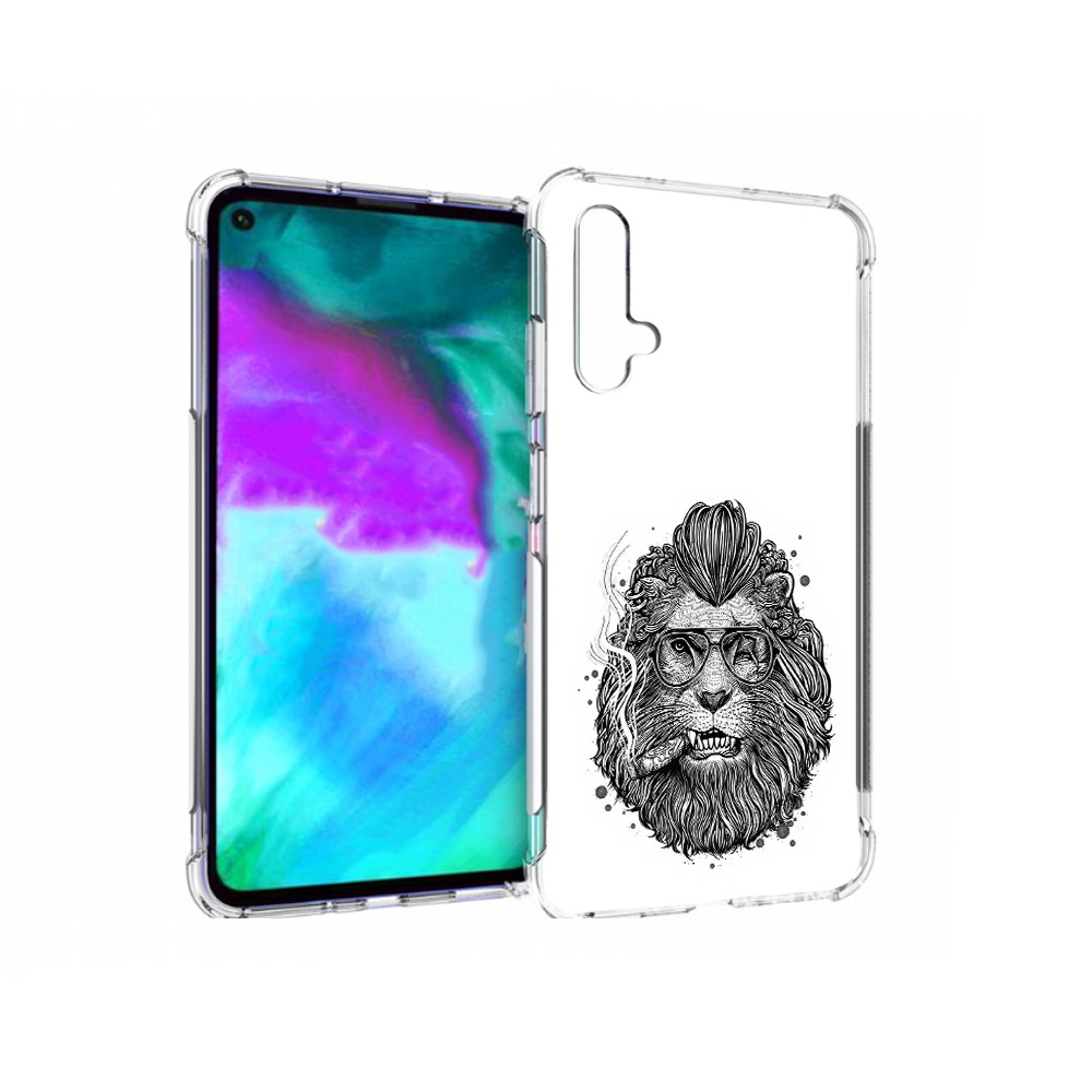 

Чехол бампер MyPads курящий лев для Huawei nova 5T противоударный, Прозрачный, Tocco