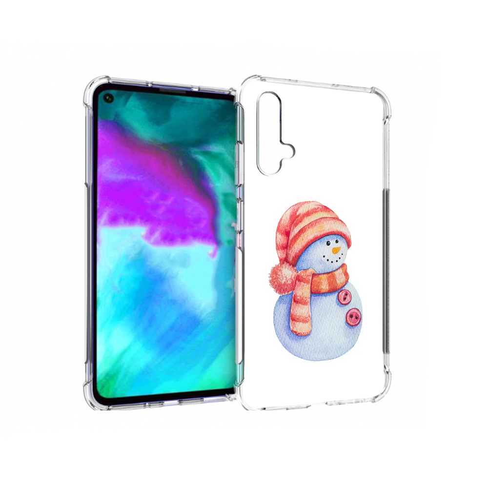 

Чехол бампер MyPads Веселый снеговик для Huawei nova 5T противоу, Прозрачный, Tocco
