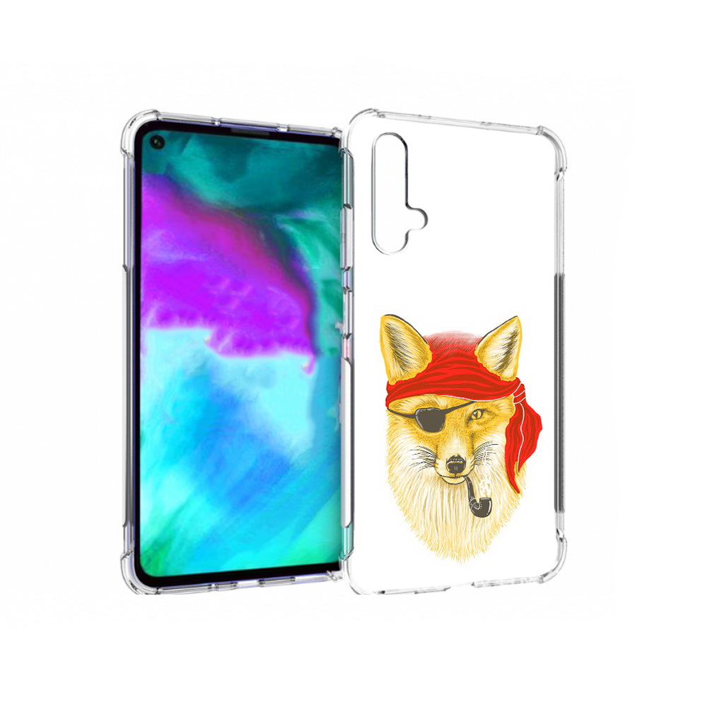 

Чехол бампер MyPads лиса-пират для Huawei nova 5T противоударный, Прозрачный, Tocco
