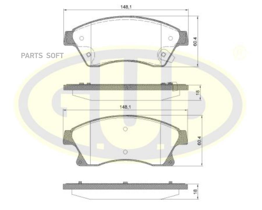 GUD GBP143112 Колодки тормозные ие opl astra h 06-/j 09-/mokka 12-/chv cruze 09-/