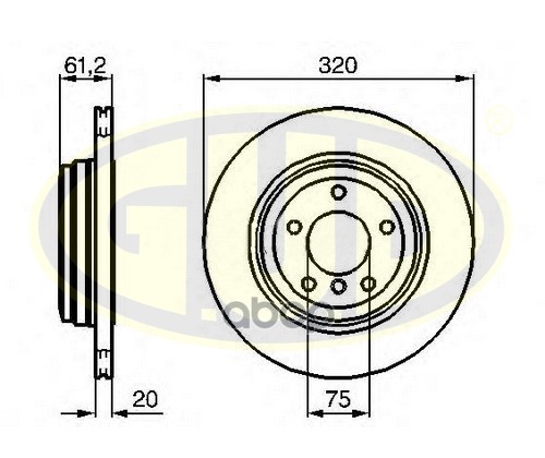 GUD GDB120183 Диск тормозной bmw e60/e61/e63/e64 2.0/2.5/3.0d/2.02.3/3.0 03-