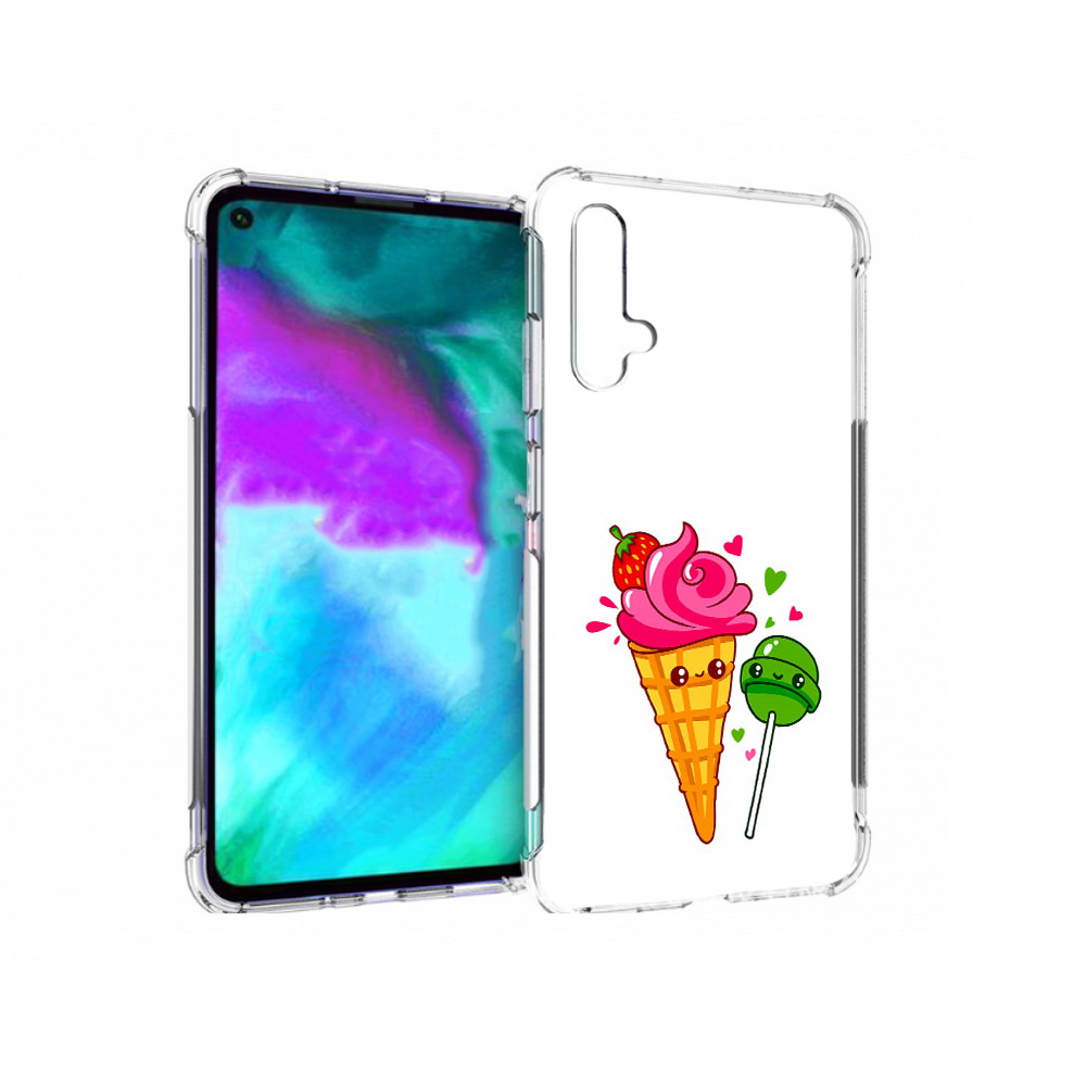 

Чехол бампер MyPads Вкусняшки для Huawei nova 5T противоударный, Прозрачный, Tocco