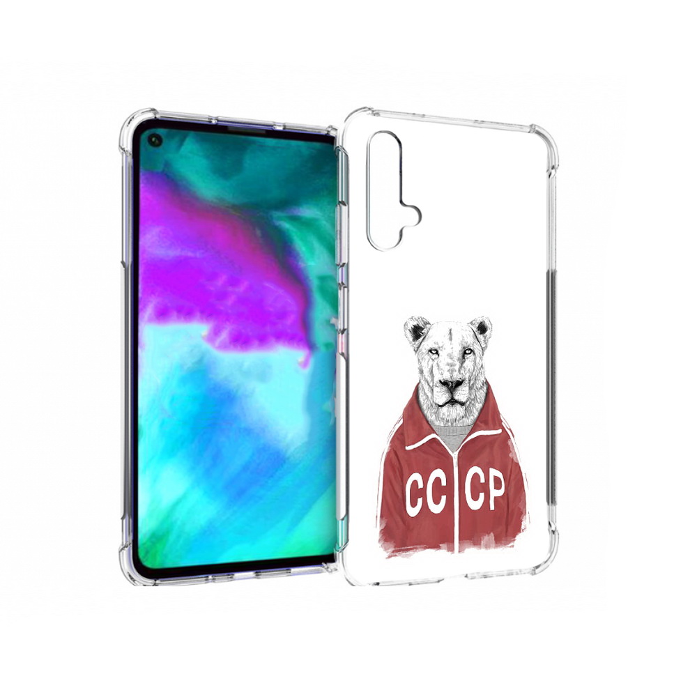 

Чехол бампер MyPads львица ссср для Huawei nova 5T противоударный, Прозрачный, Tocco