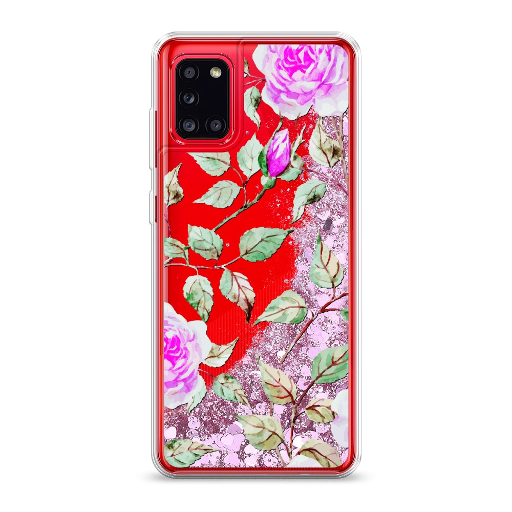 

Жидкий чехол с блестками "Цветочная фантазия 7" на Samsung Galaxy A31