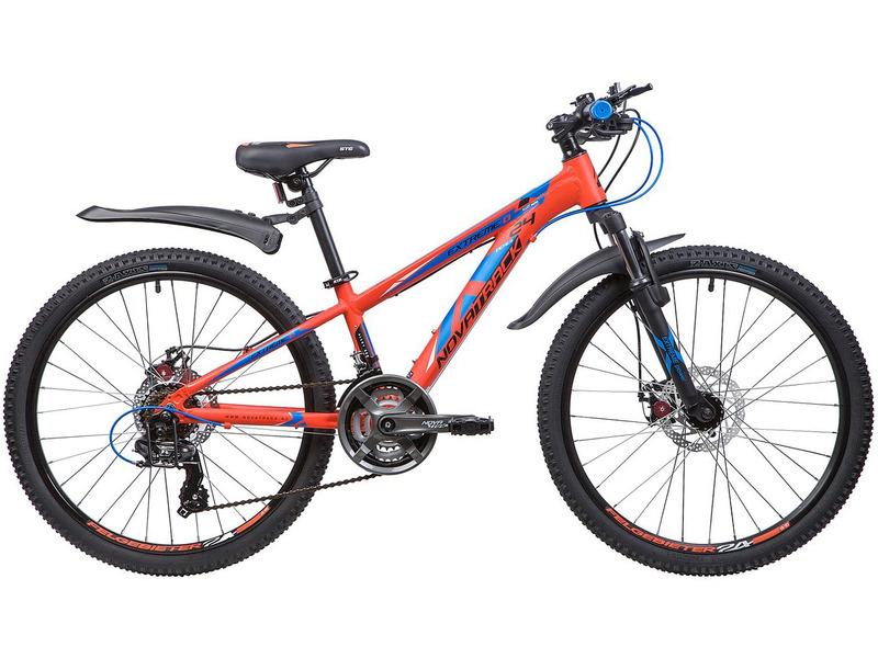 Подростковый велосипед Novatrack Extreme 24 Disc, год 2019, ростовка 13, Оранжевый