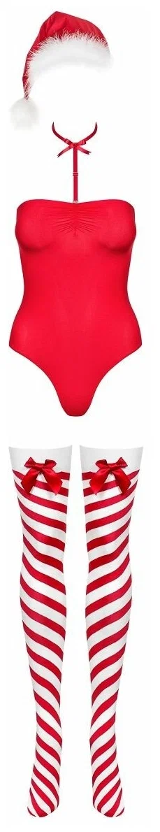 

Очаровательное боди Obsessive Kissmas в новогоднем стиле белое, Красный;белый, Kissmas teddy