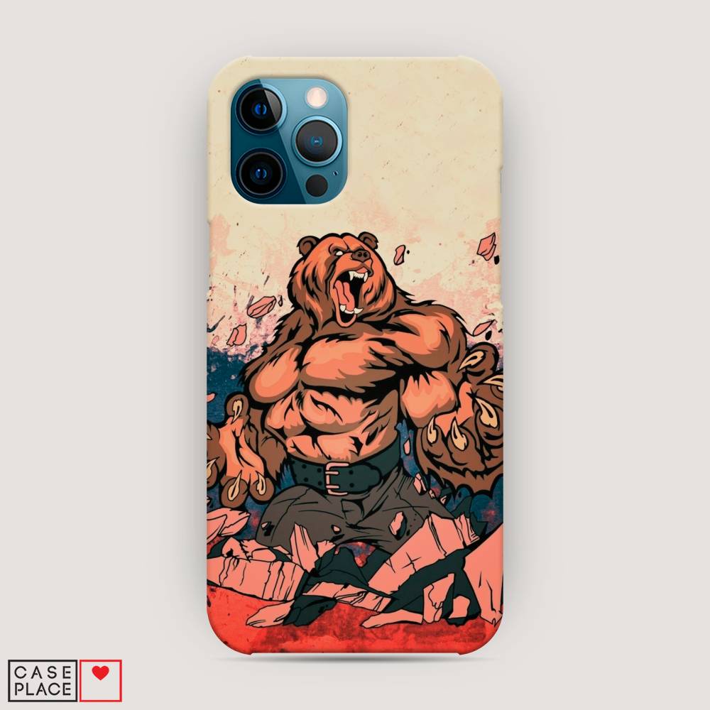 

Пластиковый чехол "Медведь с флагом РФ" на Apple iPhone 12 Pro Max, 12720-1