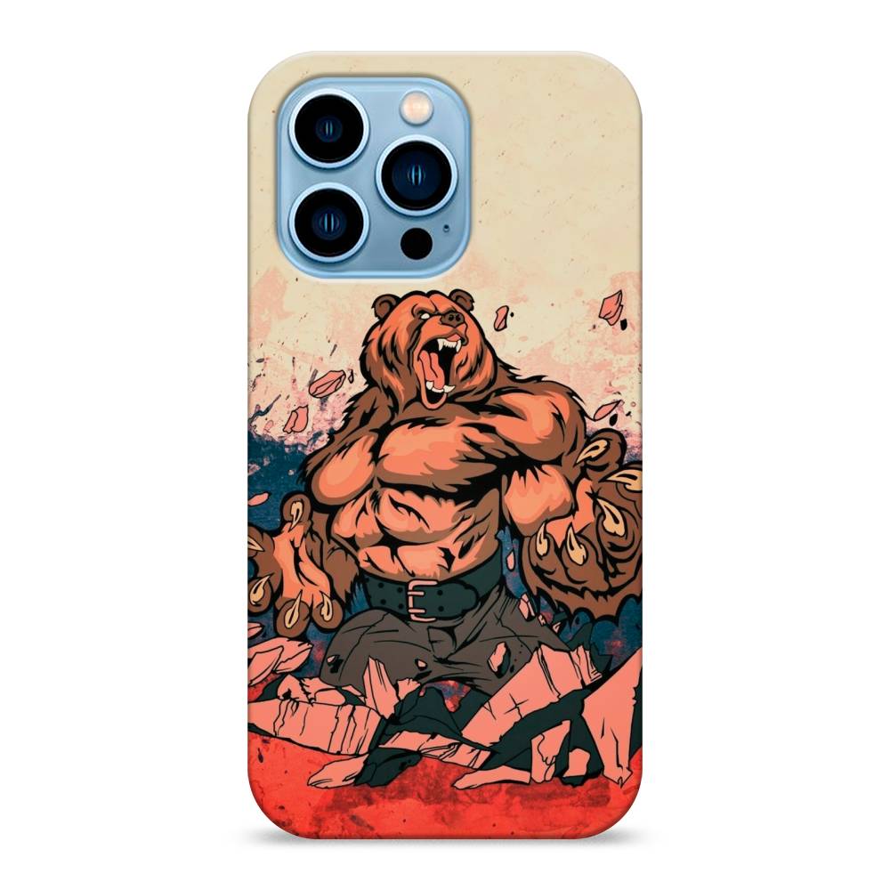 

Пластиковый чехол "Медведь с флагом РФ" на Apple iPhone 13 Pro, 14320-1