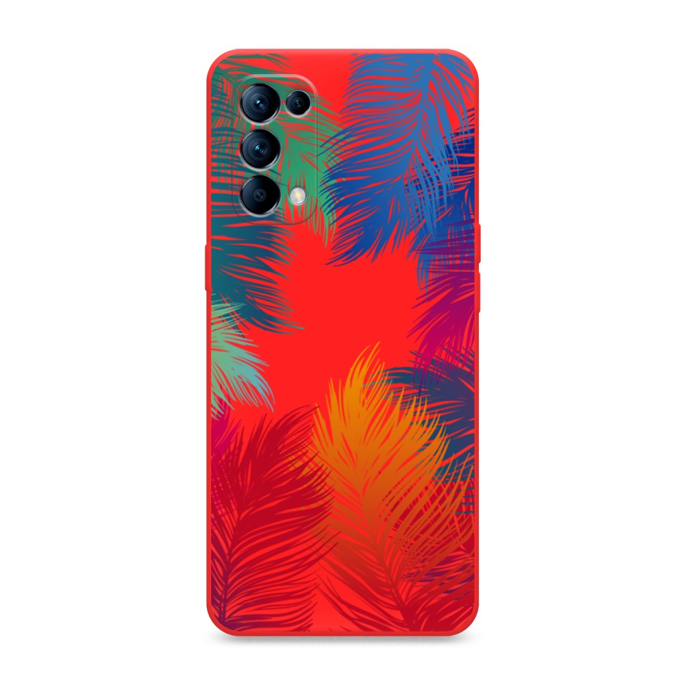 

Чехол Awog на Oppo Reno 5 "Рамка из перьев", Разноцветный, 255253-1