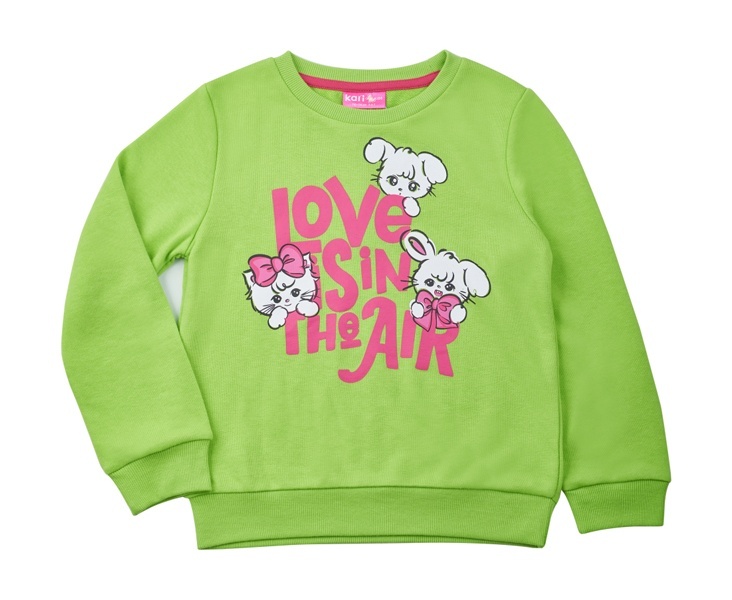 

Свитшот детский Kari Kids SS24C34500615, светло-зеленый, 116, SS24C34500615