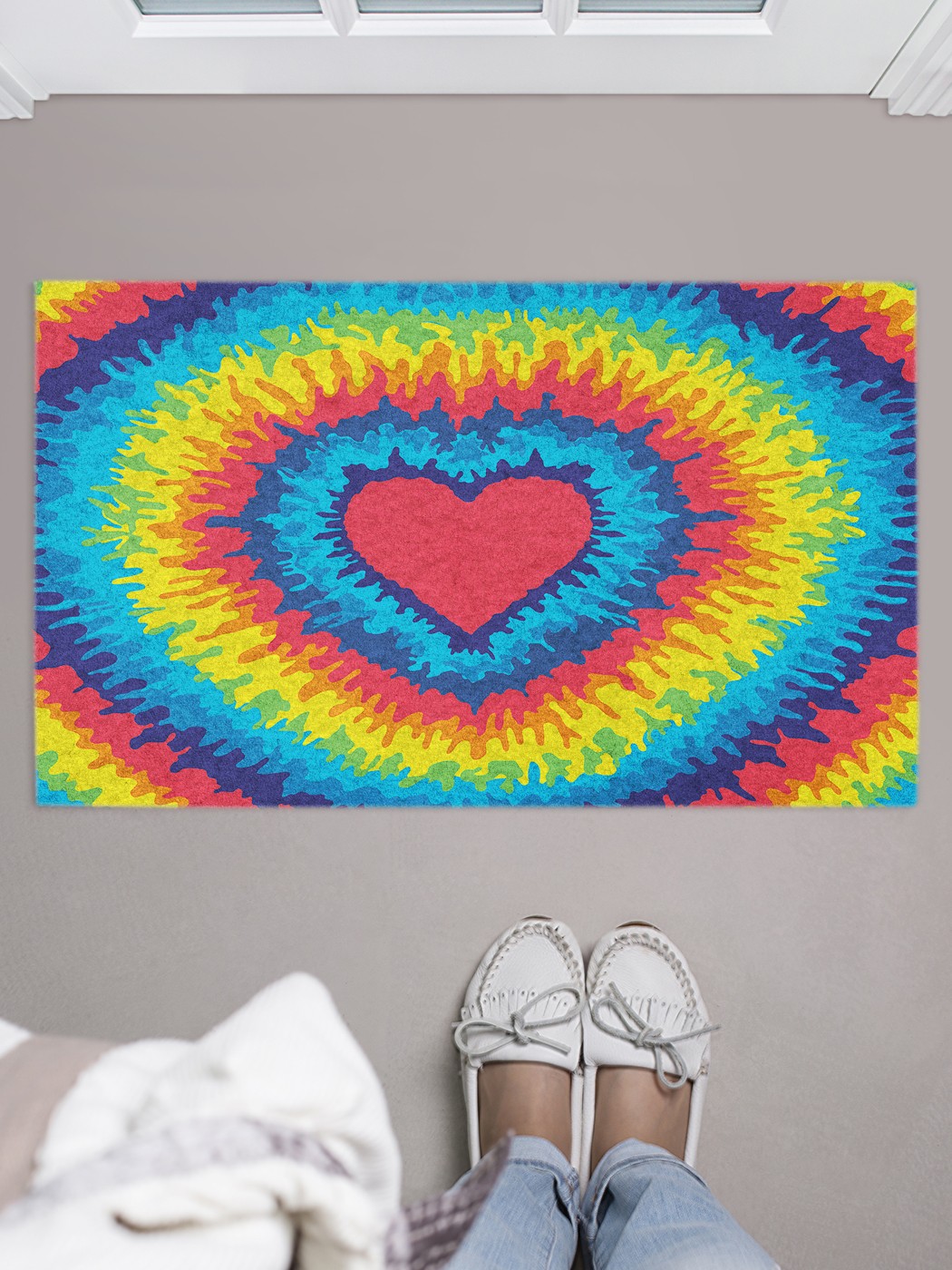 

Придверный коврик JoyArty "Радужное сердце" для обуви 75x45 см