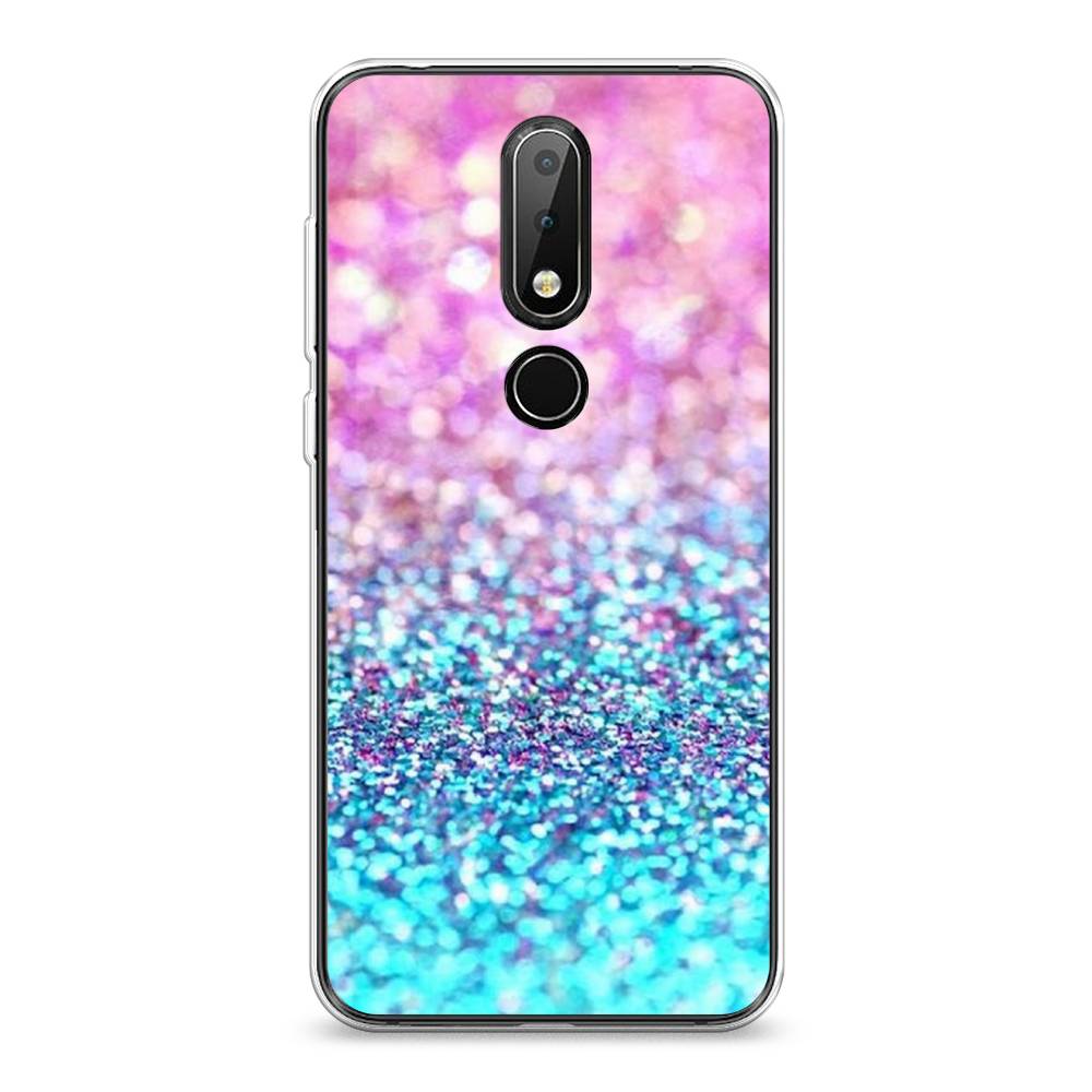 

Чехол Awog "Розово-голубые глиттеры рисунок" для Nokia 6.1 Plus