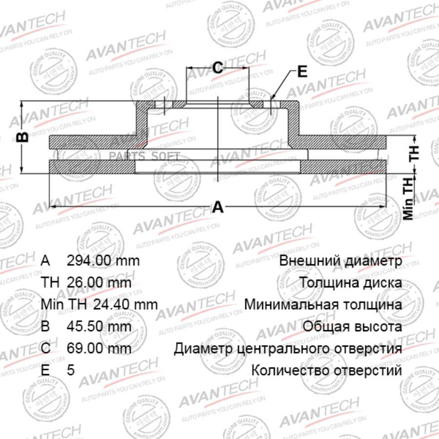 

Диск Тормозной Avantech AVANTECH BR0505S