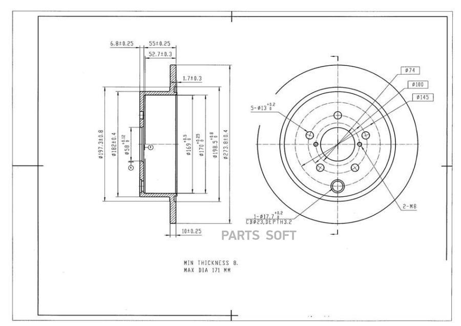 

AVANTECH BR0612S Диск тормозной 1шт