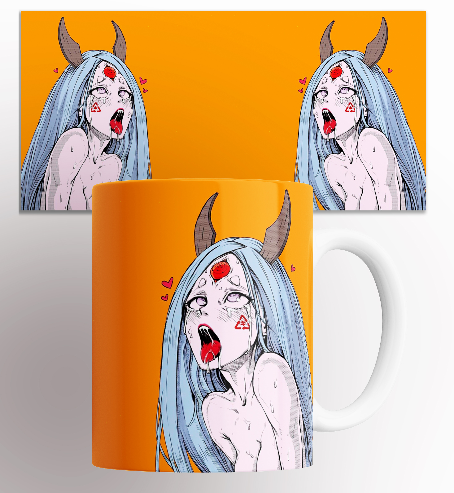 

Кружка с принтом Ахегао Аниме, с принтом Аниме Ahegao Kaguya Для взрослых 18+