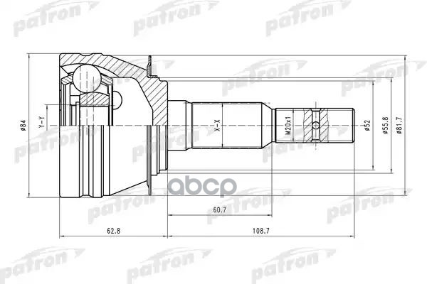

ШРУС наружн к-кт 33x52x29 DAEWOO: Lanos/Nubira/Espero 95- PATRON PCV1311