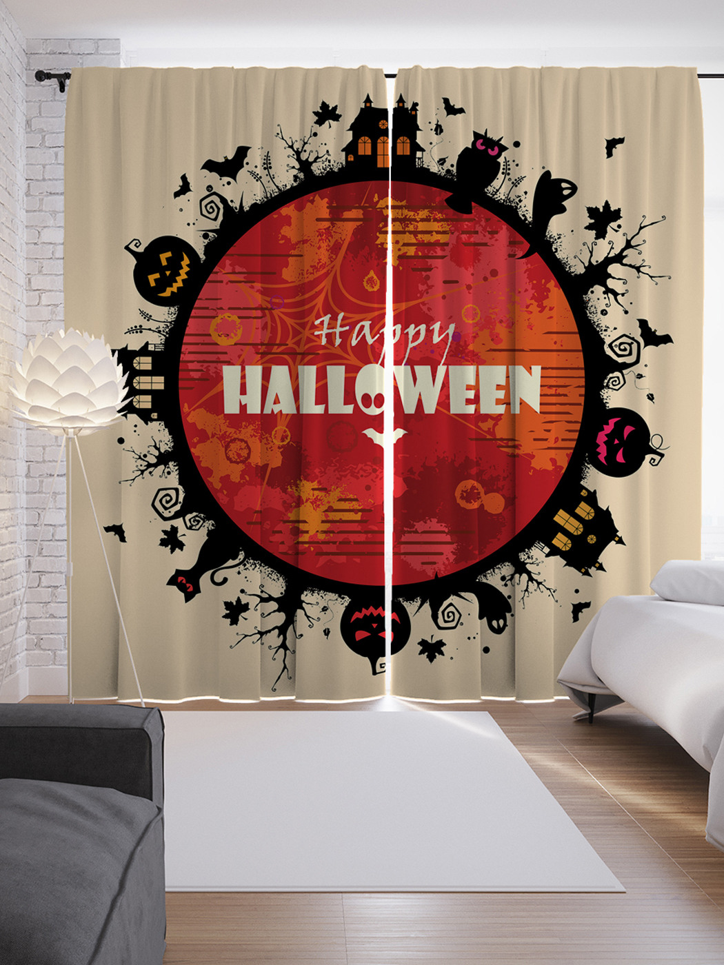 

Шторы JoyArty с фотопечатью "Планета Хеллоуин" из сатена, 290х265 см, Планета Хеллоуин
