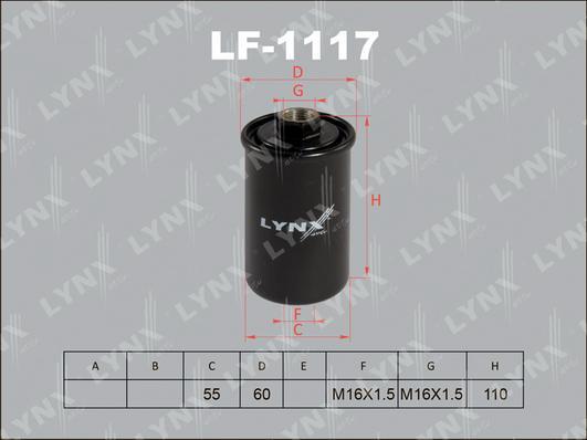 

Фильтр топливный LYNXAUTO lf1117
