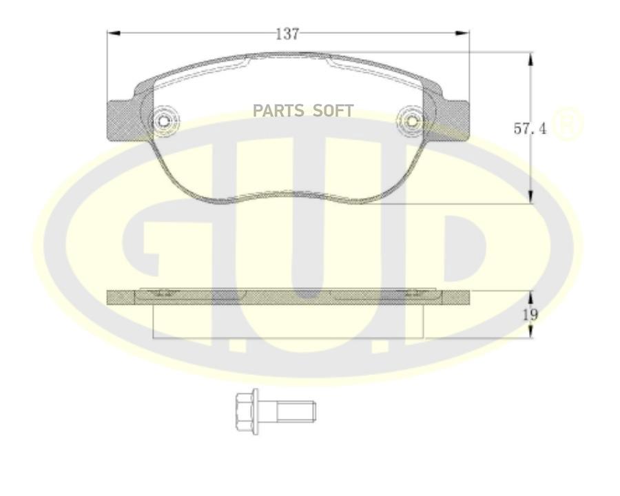 

Тормозные колодки G.U.D. GBP084100