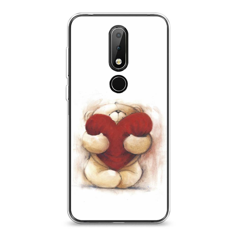 

Чехол Awog на Nokia 6.1 Plus / Нокиа 6.1 Plus "Мишка с сердцем 1", Белый;красный;бежевый, 121850-6