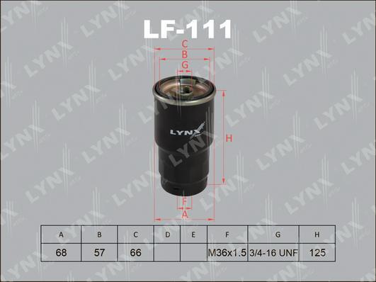 

Фильтр топливный LYNXAUTO lf111