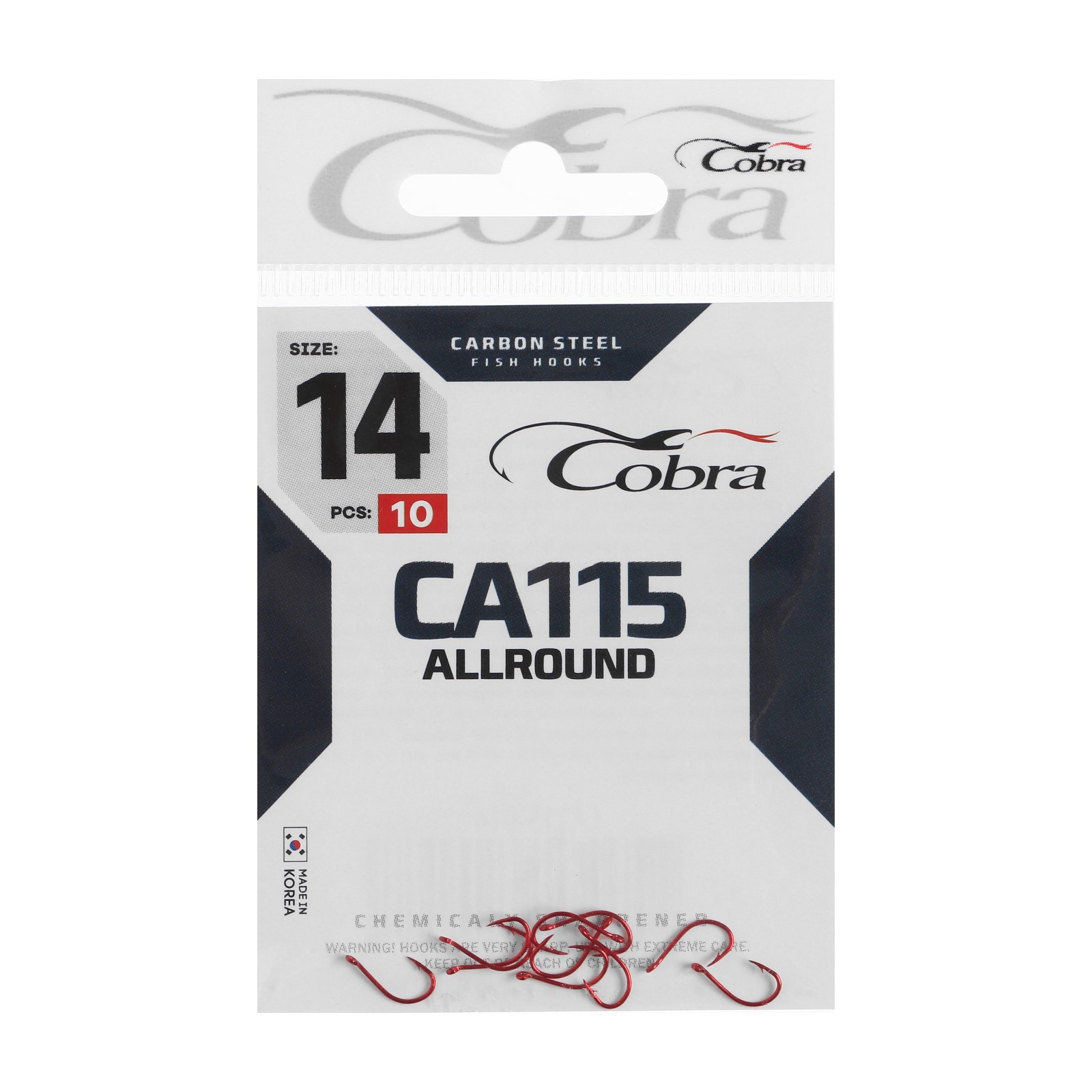 

Крючки Cobra Allround CA115, №014, 10шт, Красный, Allround CA115