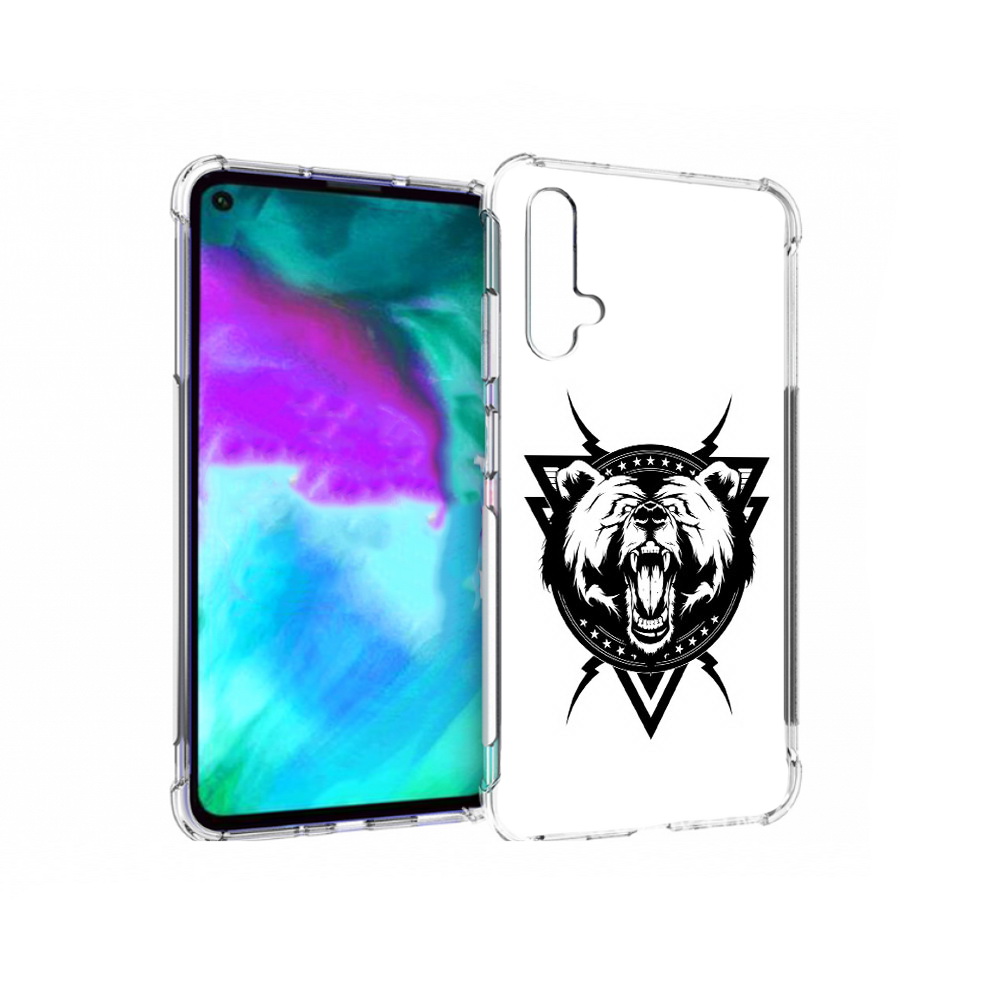 

Чехол бампер MyPads медведь в треугольнике для Huawei nova 5T пр, Прозрачный, Tocco