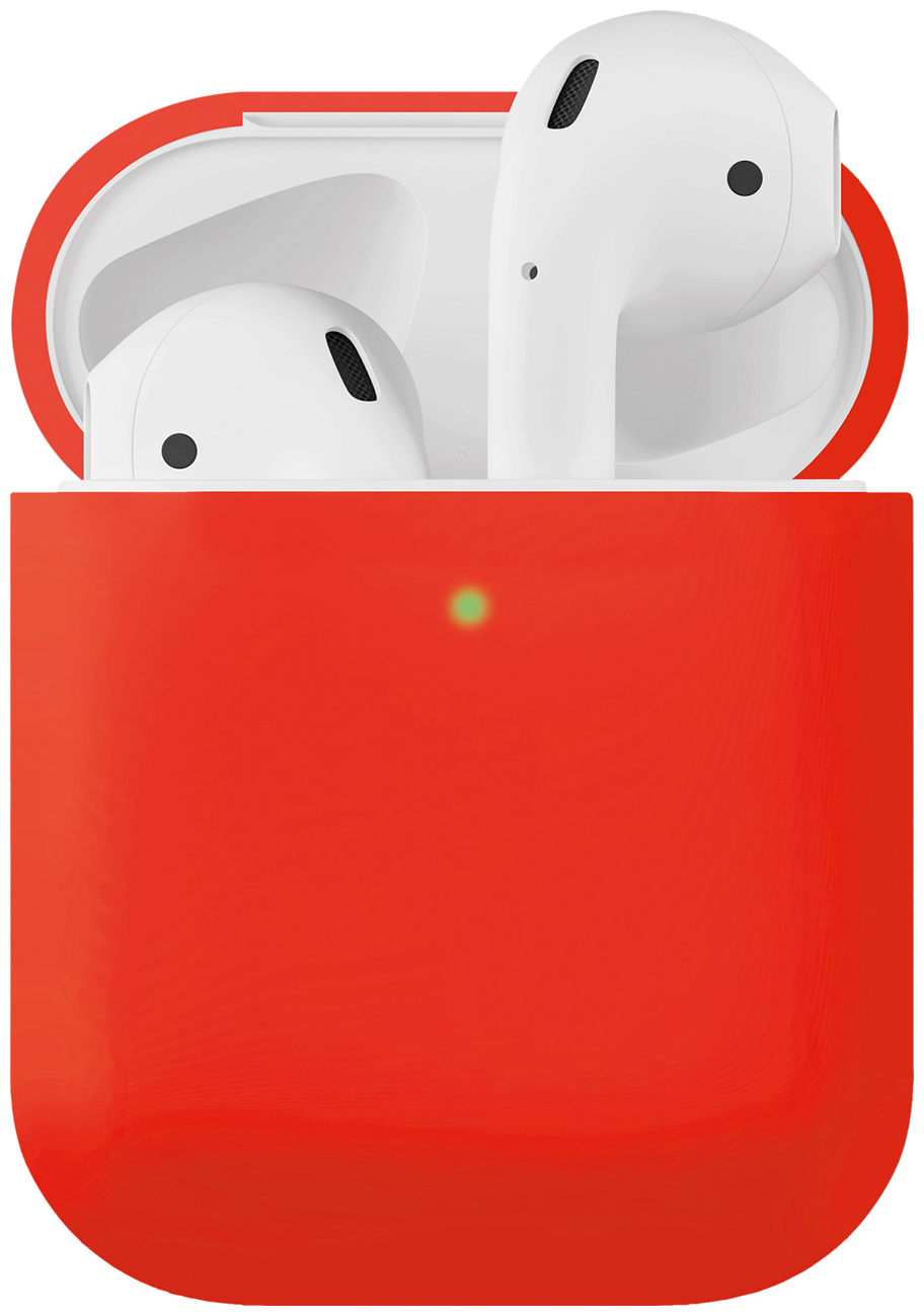 Чехол Moonfish MF-APC-032 (для Apple Airpods, Soft Touch, Antishock, красный)