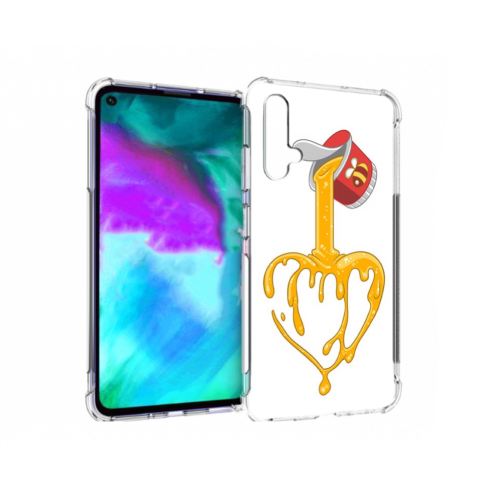 

Чехол бампер MyPads медовое сердце для Huawei nova 5T противоуда, Прозрачный, Tocco