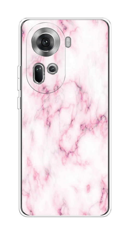 

Чехол на Oppo Reno 11 (Global) "Мрамор с розовым", Белый;розовый, 2515850-1