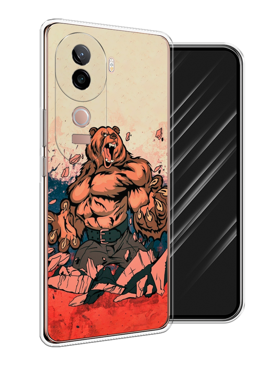 

Чехол Awog на Vivo V40e "Медведь с флагом РФ", Коричневый;синий;красный, 2611950-1