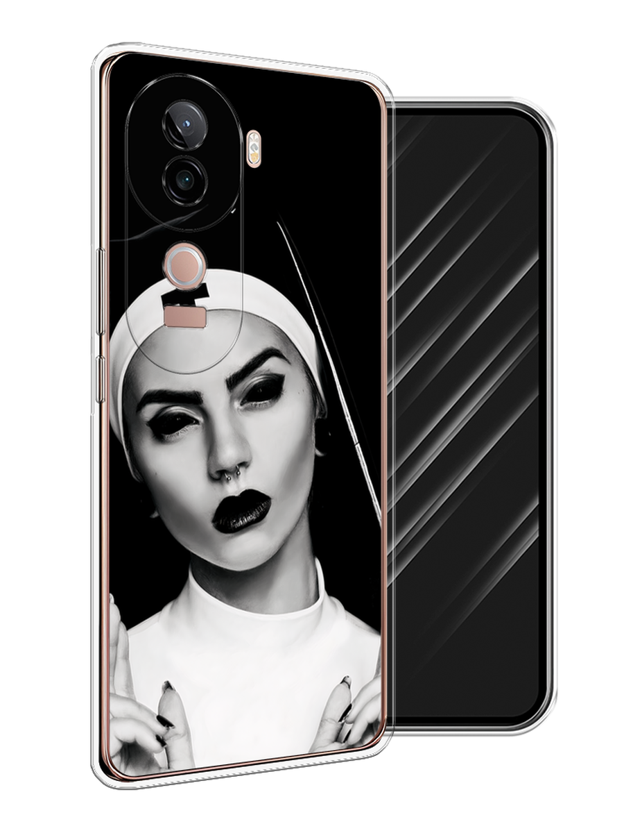 

Чехол Awog на Vivo V40e "Черная монашка", Серый;черный, 2611950-1